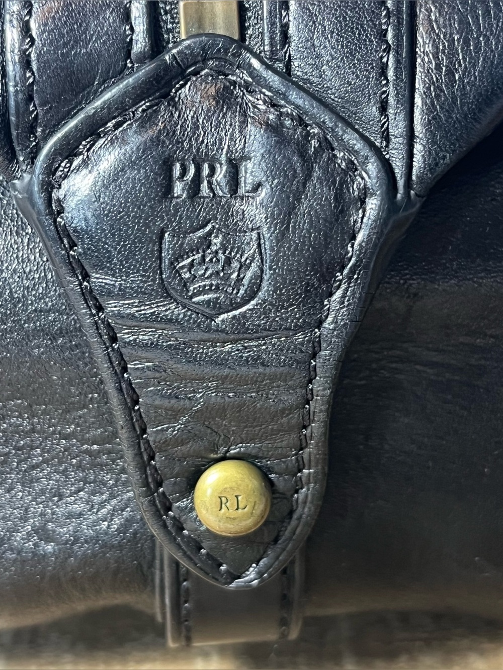 PRL Polo Ralph Lauren Full Leather Premium Toiletry Travel Bag Case Mens